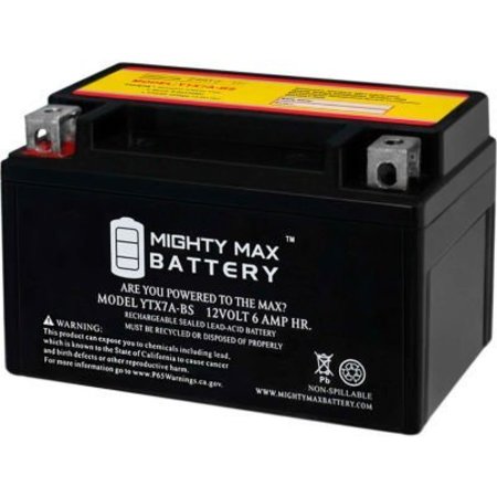 ECOM GROUP INC Mighty Max Battery YTX7A 12V 6AH / 105CCA Battery YTX7A-BS